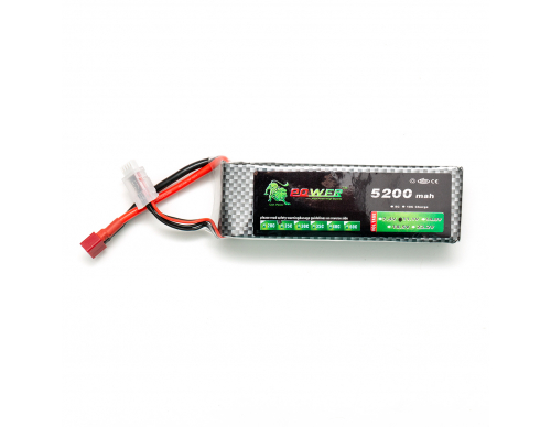Аккумулятор POWER 11.1V 5200mah БРИКЕТ (135мм Х 44мм Х 30мм) Li-Po 25C Т-разъем